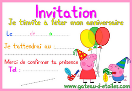 Invitation gratuite Peppa Pig
