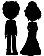 Silhouette mariés