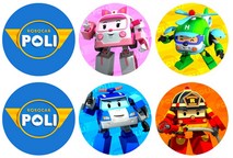 Disque azyme cupcakes Robocar Poli