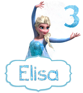 Etiquette personnalisée Elsa découpée en azyme
