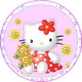 Disque d azyme Hello Kitty boutons de fleurs