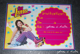 Carte d'invitation anniversaire Soy Luna