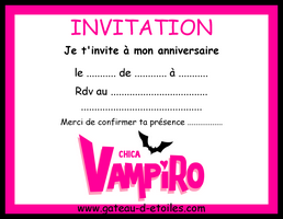 Invitations à imprimer Chica Vampiro