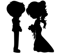 Silhouette mariés